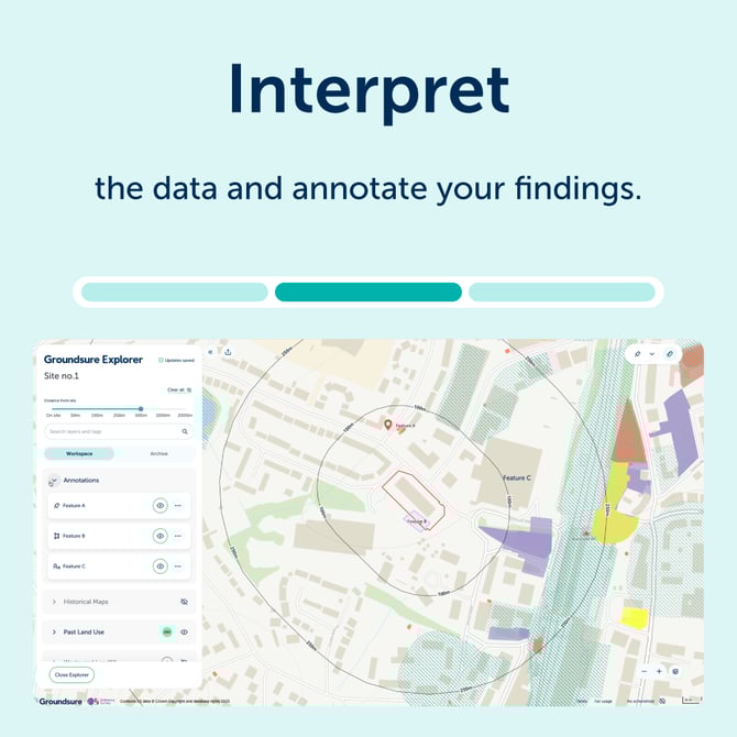 Picture showcasing the Interpret aspect of Groundsure Explorer