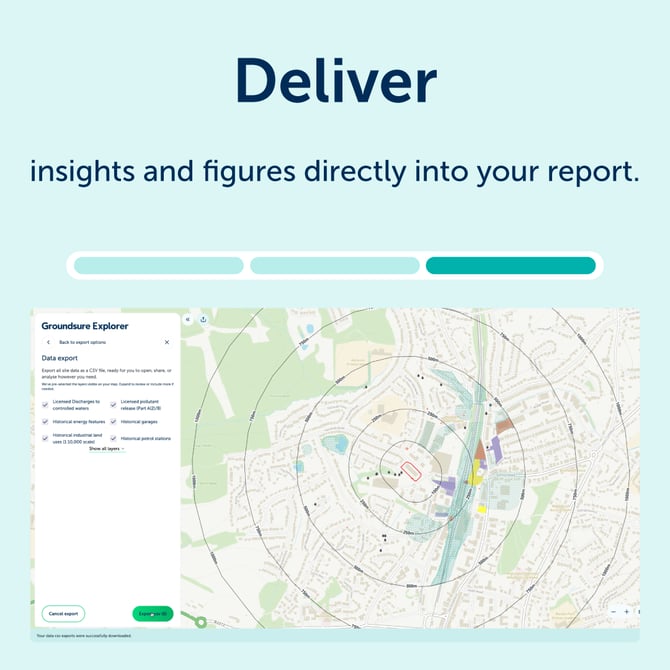 Picture showcasing the Deliver aspect of Groundsure Explorer